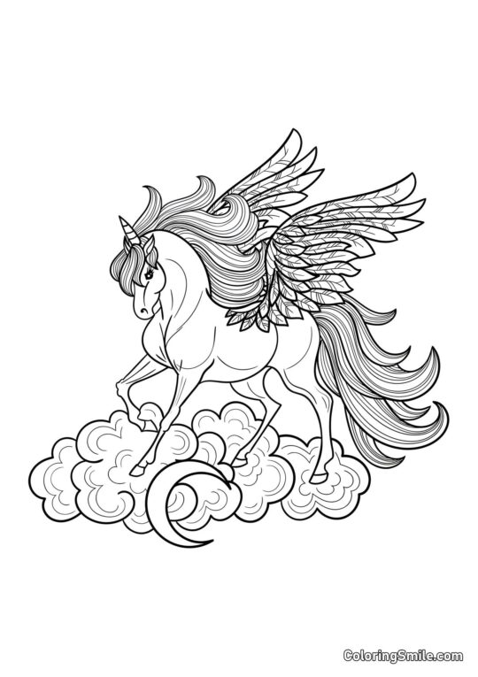 Unicornio Pegaso - Página para Colorear