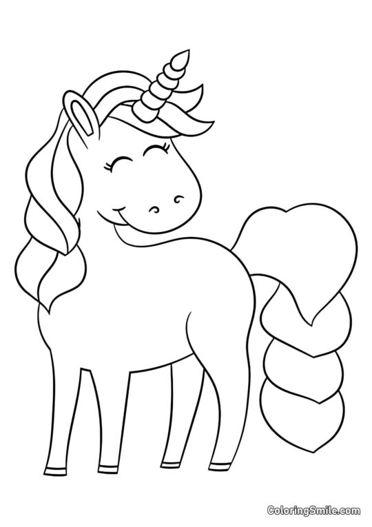 Encantador unicornio - Página para Colorear