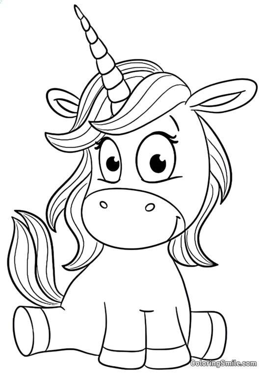 Unicornio en la cuerda floja - Página para Colorear