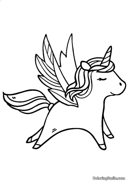Unicornio silbando - Página para Colorear
