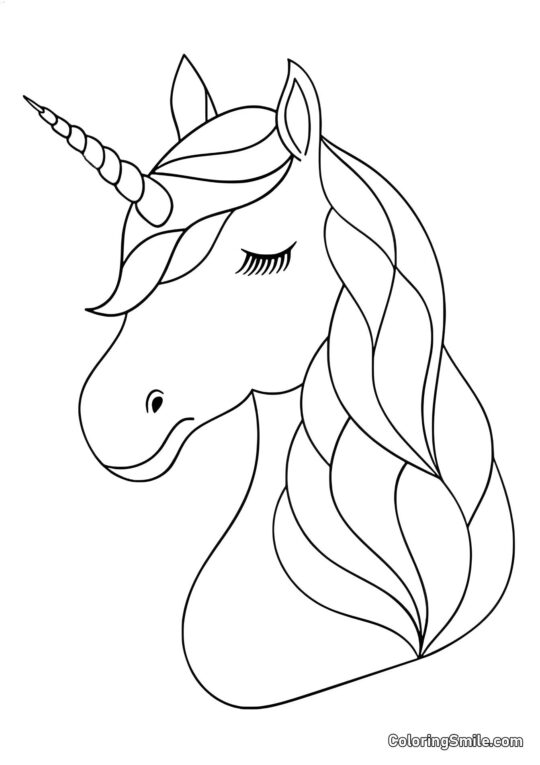 Cabeza de unicornio - Página para Colorear