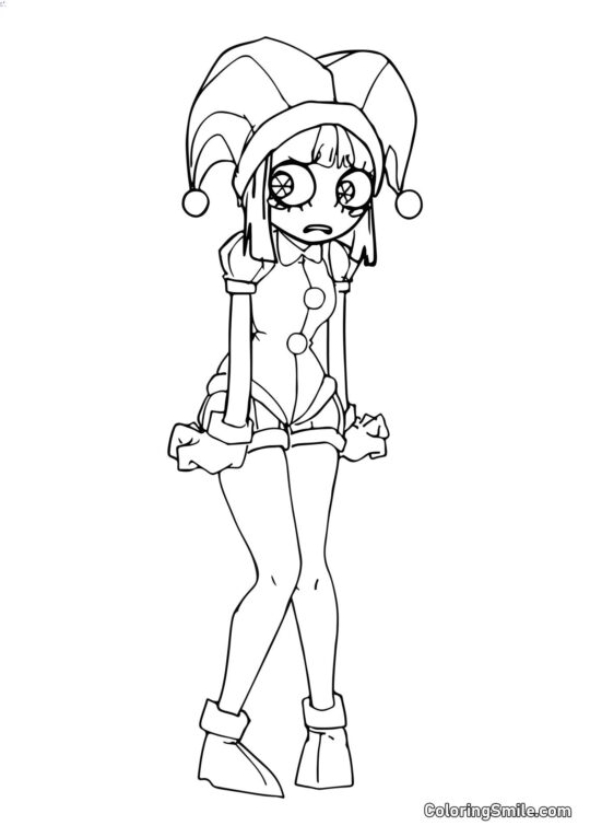 Pomni en Estilo Anime - Página para Colorear