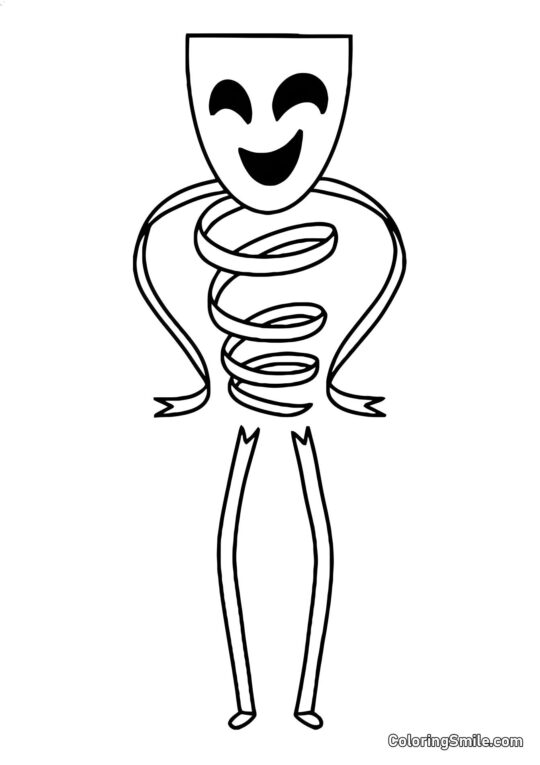 Gangl con Máscara de Comedia - Página para Colorear