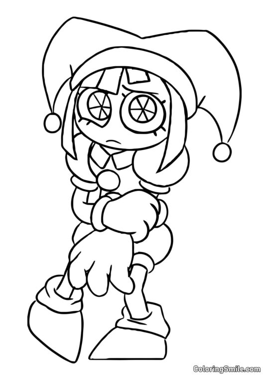 Pomni – Recién Llegada al Círculo Digital - Página para Colorear