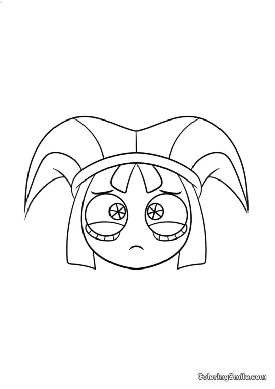 Retrato de Pomni - Página para Colorear