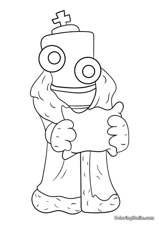 Coral con una Almohada - Página para Colorear