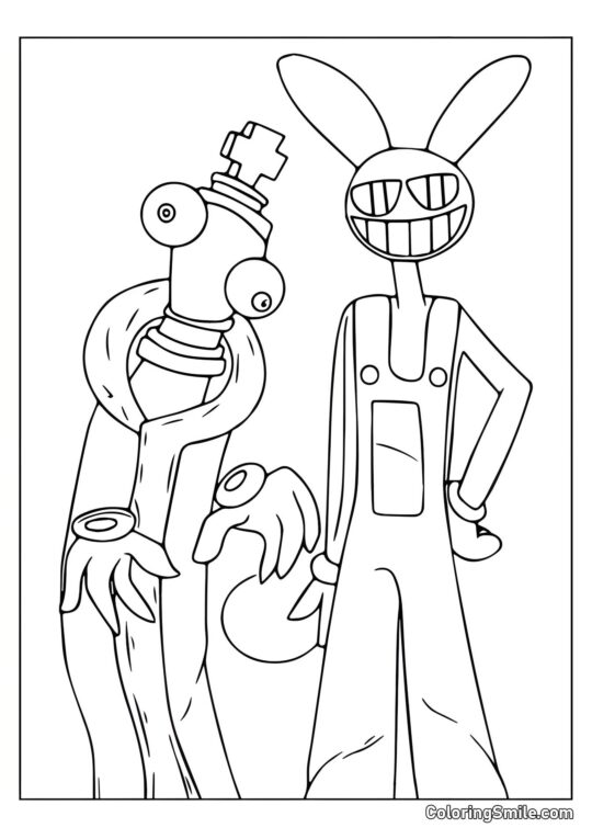 Coral y Jacks del Círculo Digital - Página para Colorear