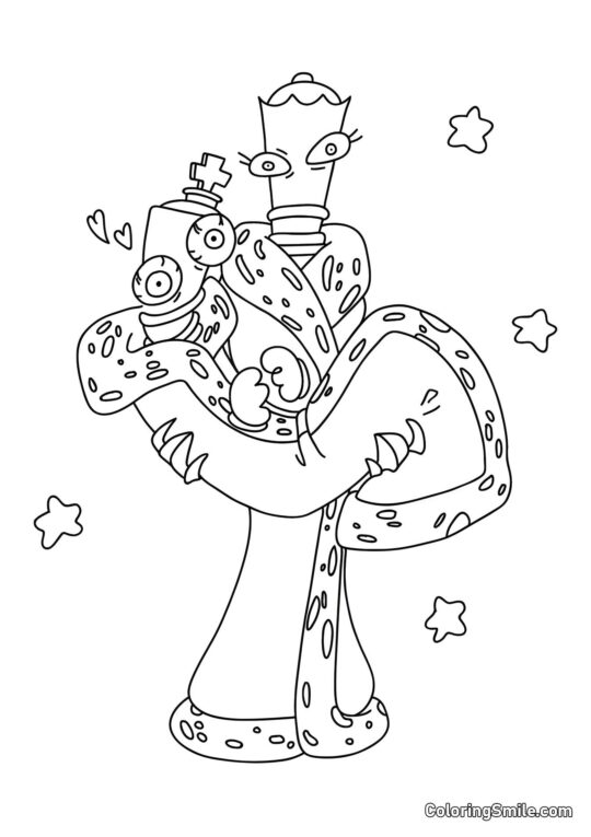 Coral en las Manos de Quineer - Página para Colorear