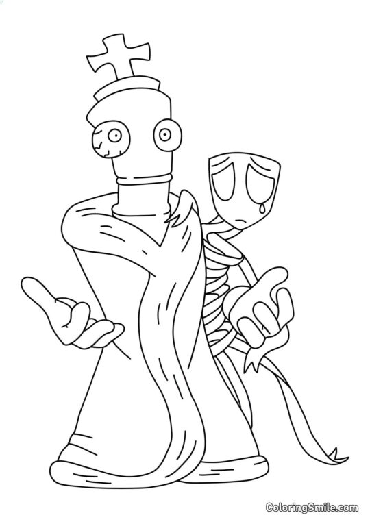 Coral y Gangl del Asombroso Círculo Digital - Página para Colorear