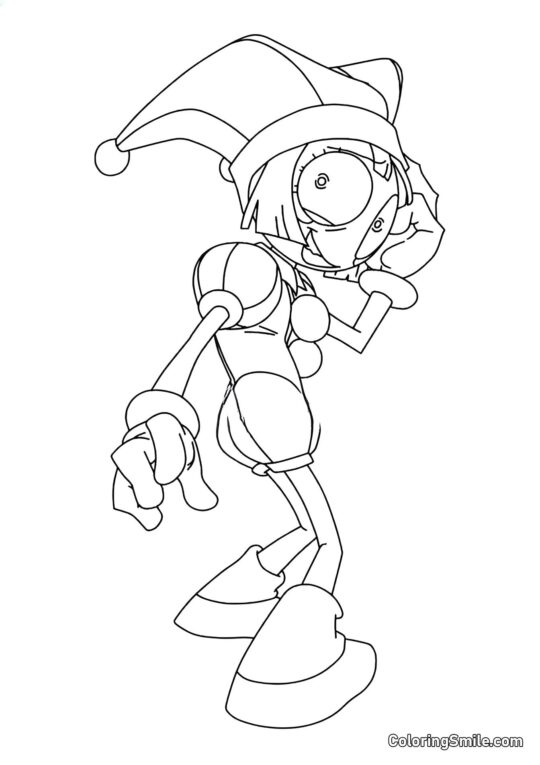 Pomni con una Sonrisa Yekhidna - Página para Colorear