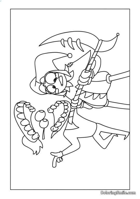 Keyn y Pomni con un Gato - Página para Colorear