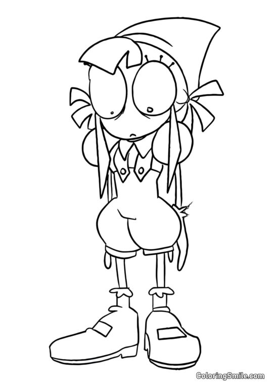 Pomni en una Capa Roja - Página para Colorear