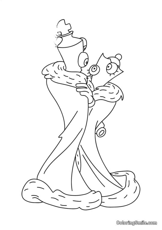 Coral y Quineer Bailan - Página para Colorear