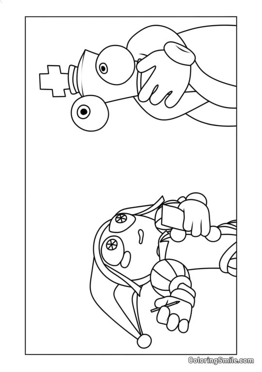 Pomni y Coral - Página para Colorear