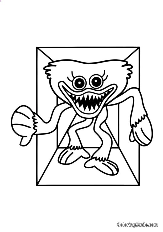 Huggy Wuggy en el conducto de ventilación Huggy Wuggy en el conducto de ventilación - Página para Colorear