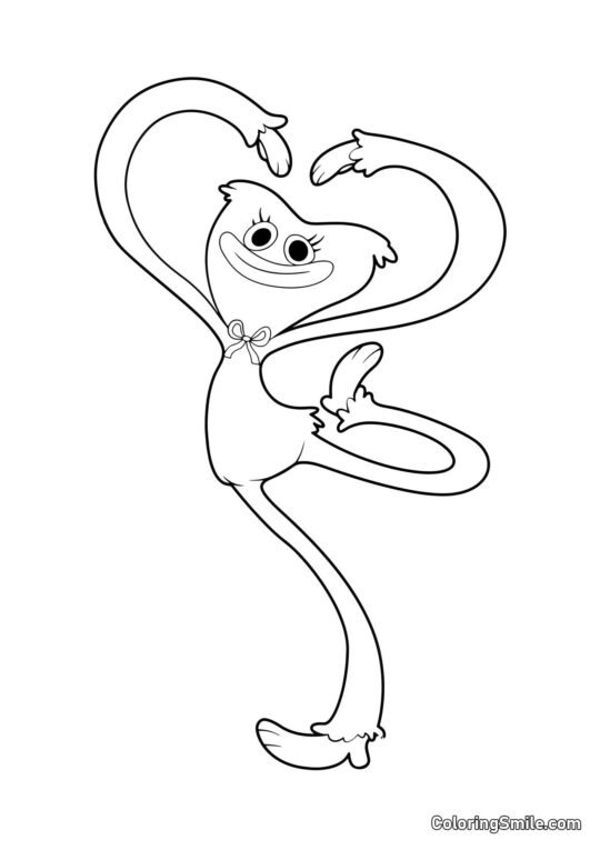 Kissy Missy con manos en forma de corazón Kissy Missy con manos en forma de corazón - Página para Colorear