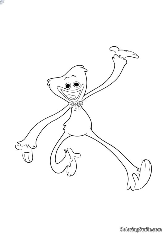 Huggy Wuggy corriendo hacia Huggy Wuggy corriendo hacia - Página para Colorear