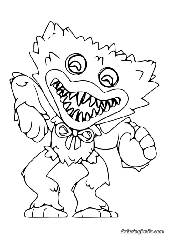 Huggy Wuggy juguetón Huggy Wuggy juguetón - Página para Colorear
