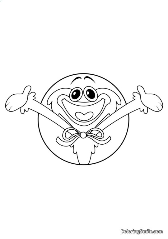 Huggy Wuggy con los brazos abiertos Huggy Wuggy con los brazos abiertos - Página para Colorear