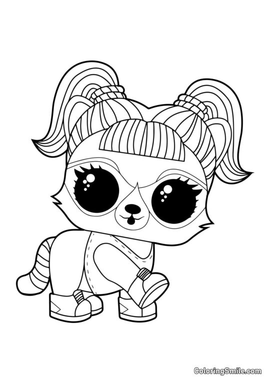 LOL mapache mascota Bandido LOL mapache mascota Bandido - Página para Colorear