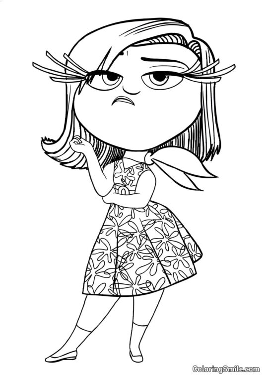 Emoción elegante de desagrado - Página para Colorear