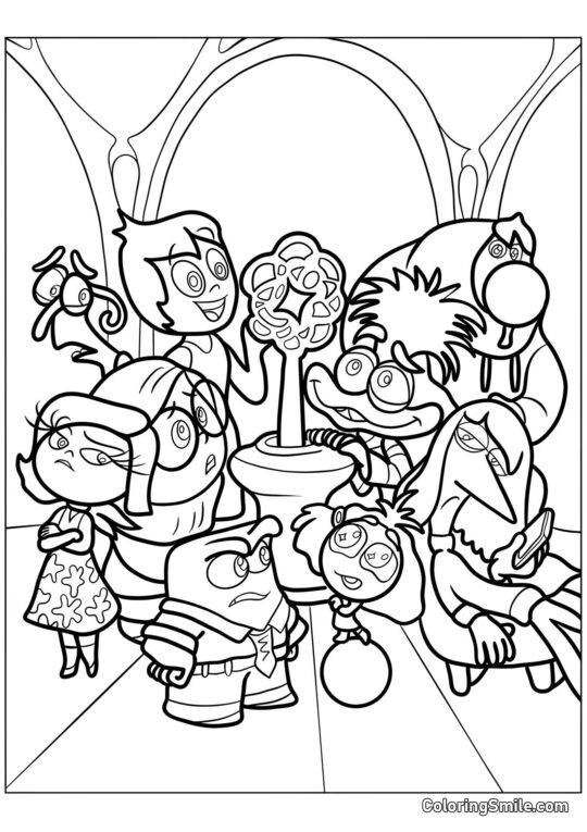 Emociones de Riley junto a la autoconciencia - Página para Colorear