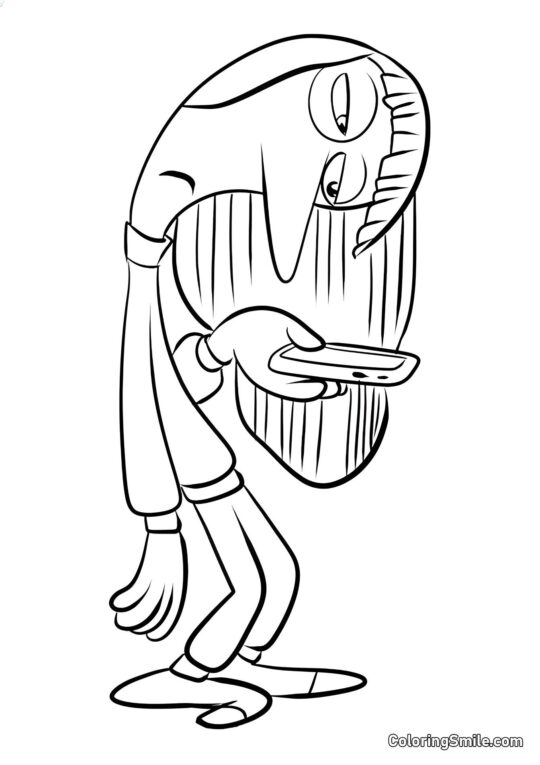 Emoción tristeza con control remoto - Página para Colorear