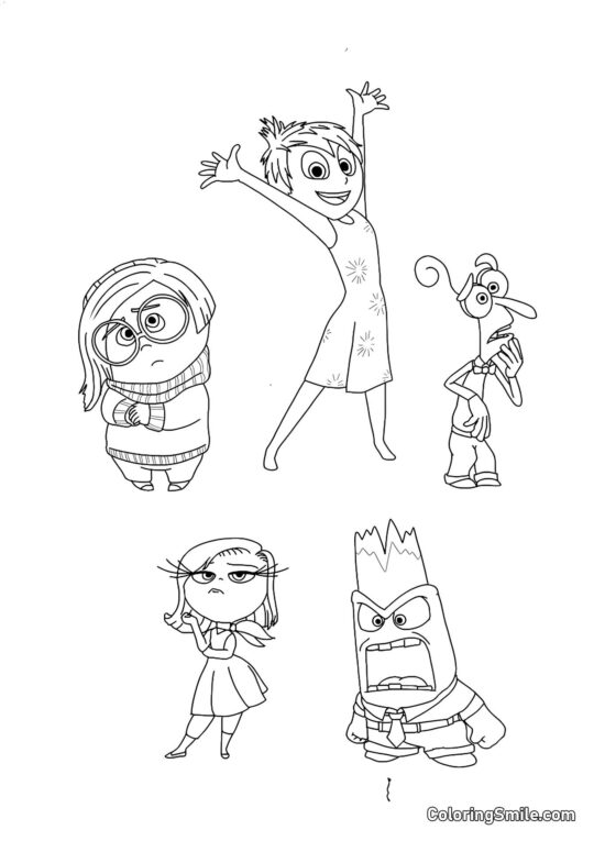 Primeras emociones de Riley - Página para Colorear