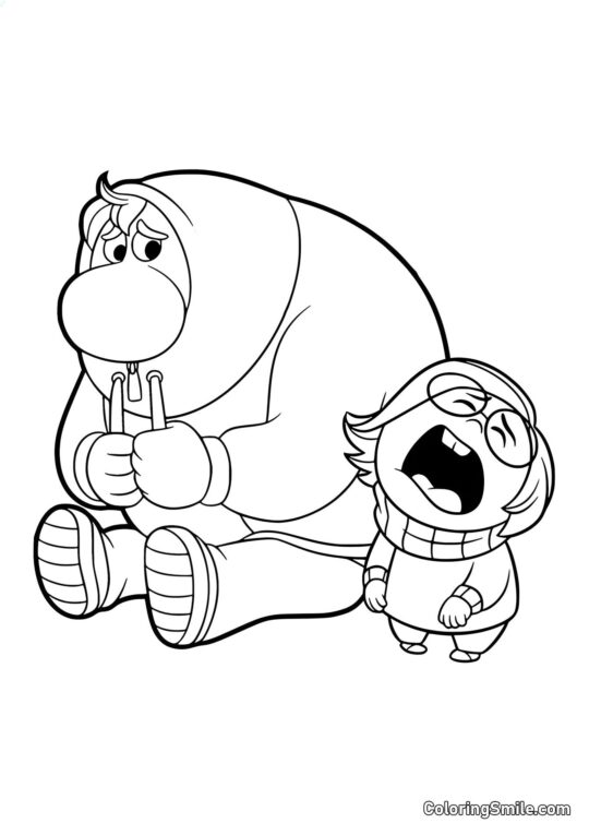 Emociones de vergüenza y tristeza - Página para Colorear