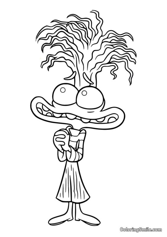 Ansiedad con ojos grandes - Página para Colorear