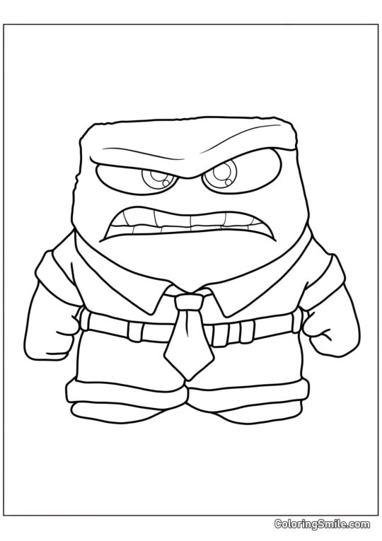 Emoción ira con cejas fruncidas - Página para Colorear