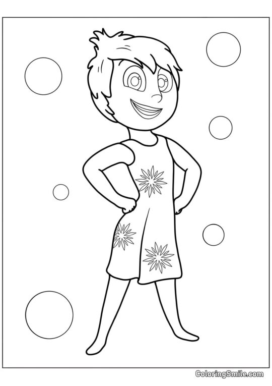 Emoción alegre de alegría - Página para Colorear