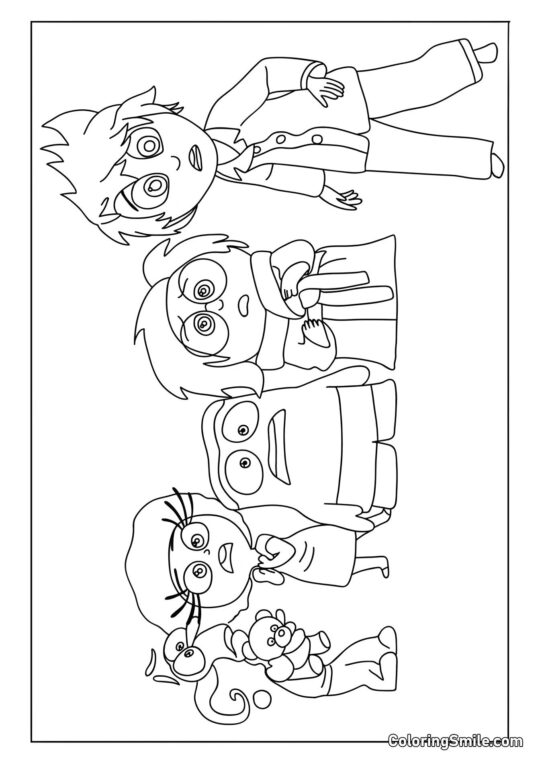 Emociones de Riley despertaron alarmadas - Página para Colorear