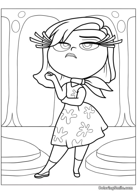 Emoción descontenta de desagrado - Página para Colorear