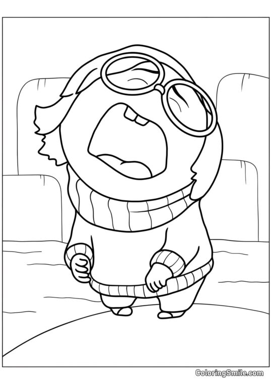 Emoción sensible de tristeza - Página para Colorear