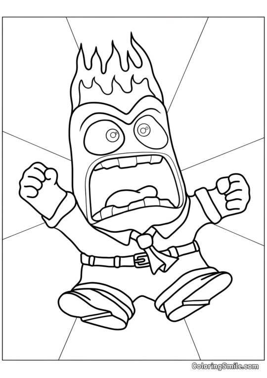 Emoción ira en rabia - Página para Colorear