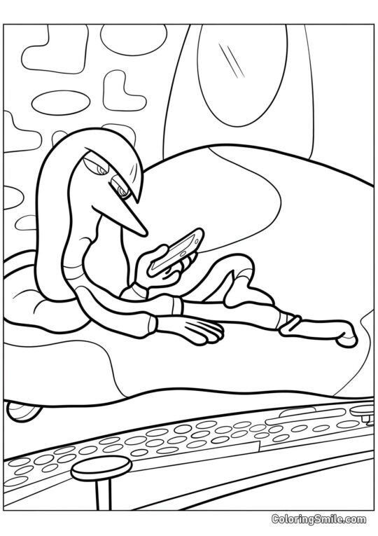 Tristeza acostada en el sofá - Página para Colorear