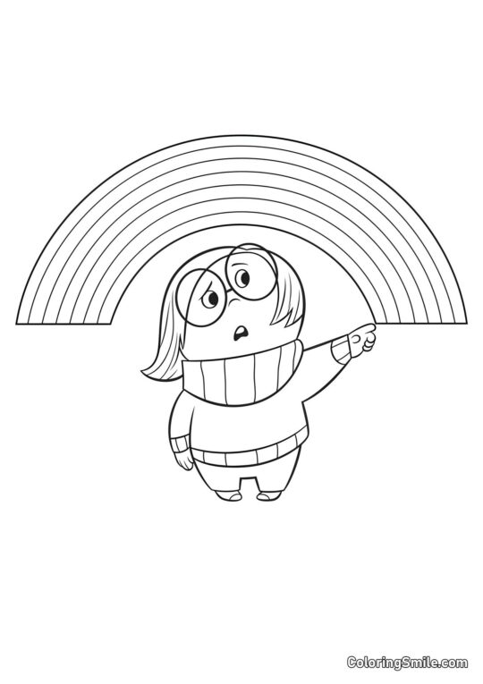 Tristeza y arcoíris - Página para Colorear