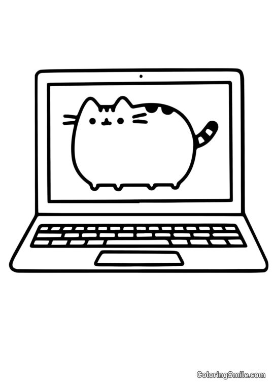Pusheen el Gato Cuaderno - Página para Colorear