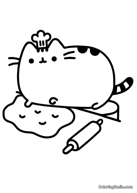 Pusheen Chef - Página para Colorear