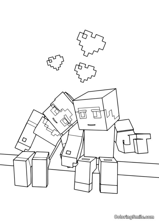 Amando a Alex y Steve - Página para Colorear