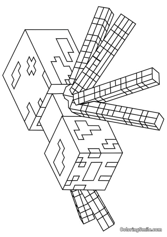 Araña de Minecraft - Página para Colorear