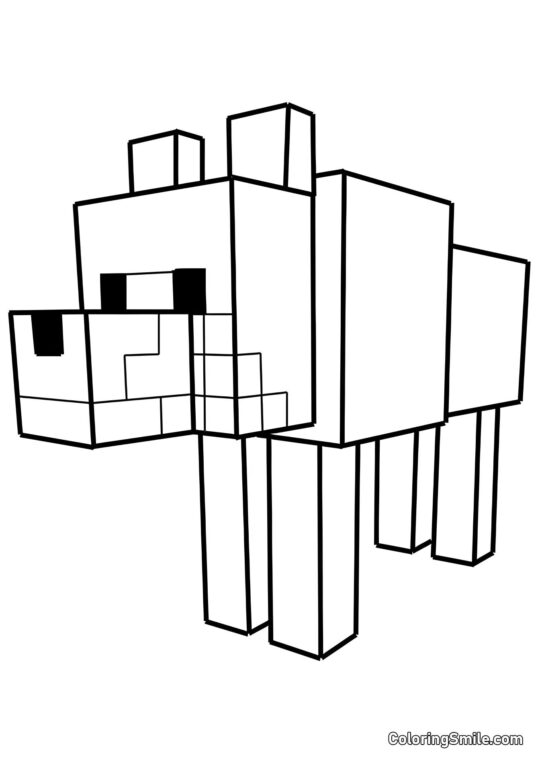 Perro de Minecraft - Página para Colorear