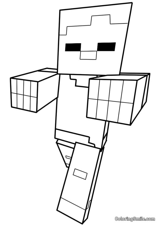 Zombie de Minecraft - Página para Colorear