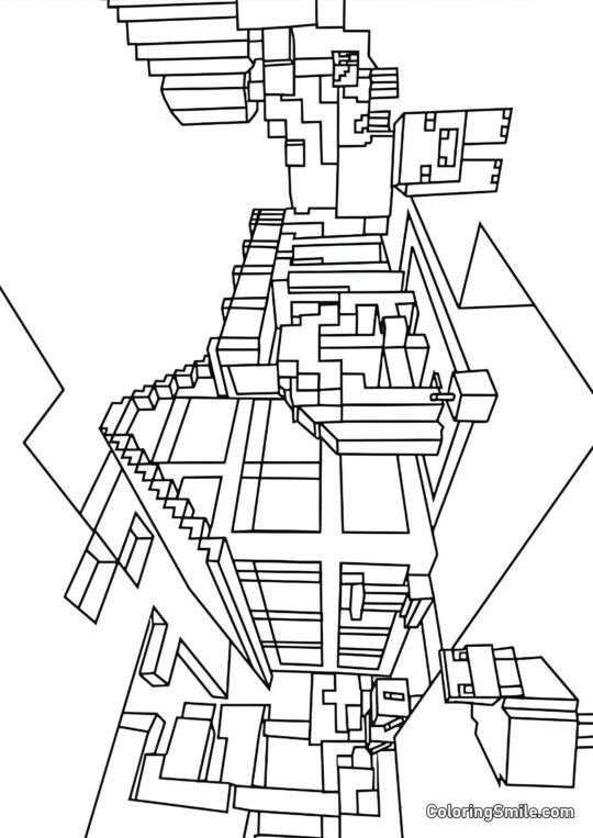 Casa de Minecraft - Página para Colorear