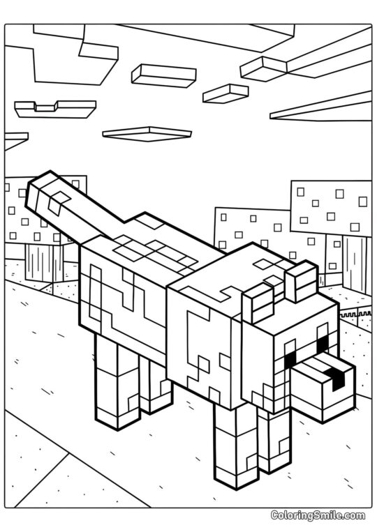 Perro de Minecraft - Página para Colorear