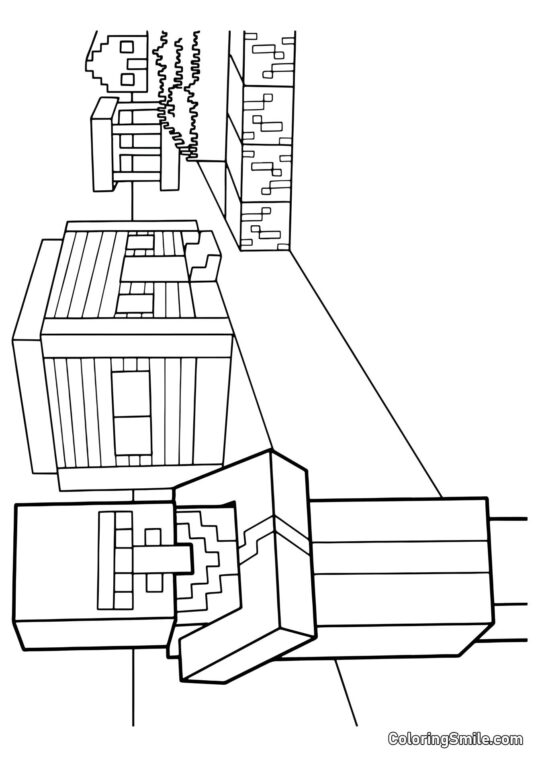 Habitante de la Aldea de Minecraft - Página para Colorear