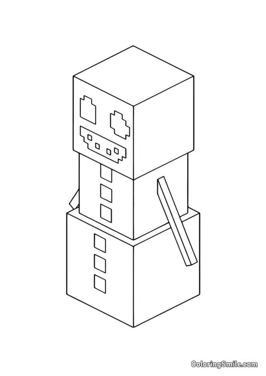 Golem de Nieve de Sandía - Página para Colorear