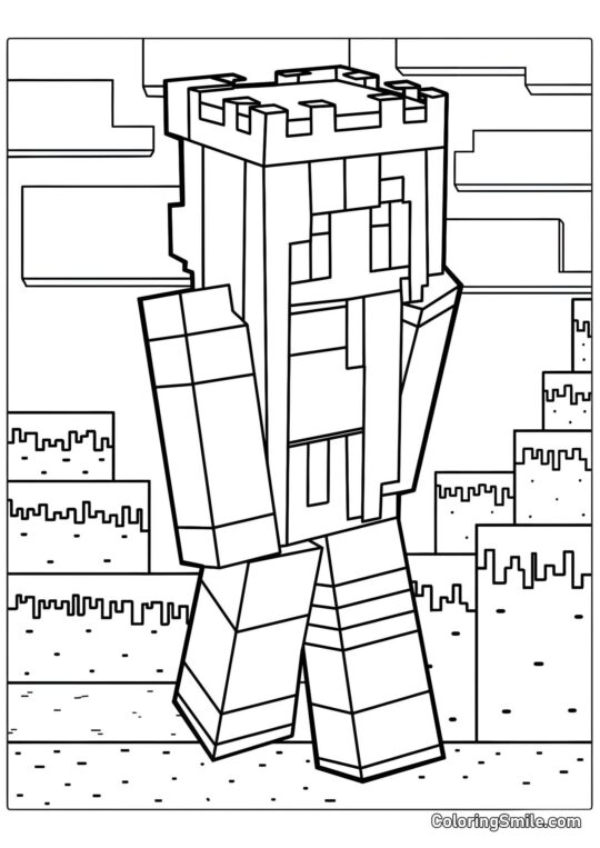 Esta es Alice en Estilo Minecraft - Página para Colorear