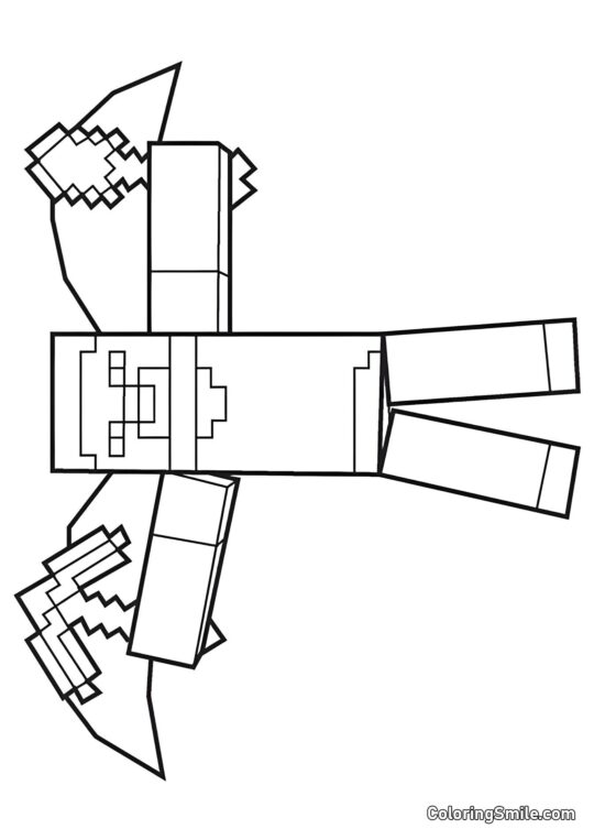 Herobrine con Alas - Página para Colorear